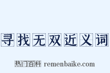 寻找无双近义词是什么意思的图片